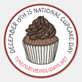 Nationale Cupcake Dag 15 december Ronde Sticker (Voorkant)