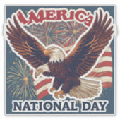 Nationale Dag van de Amerikaanse Bald Eagle Sticke Sticker (Voorkant)