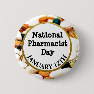 Nationale Dag van de apotheker 12 januari Ronde Button 5,7 Cm