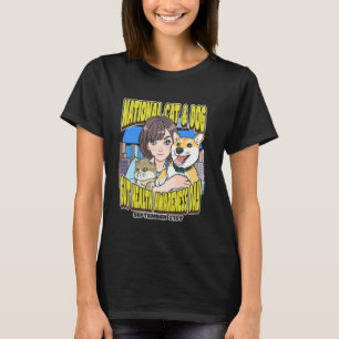Nationale dag van de darmgezondheid van katten en t-shirt