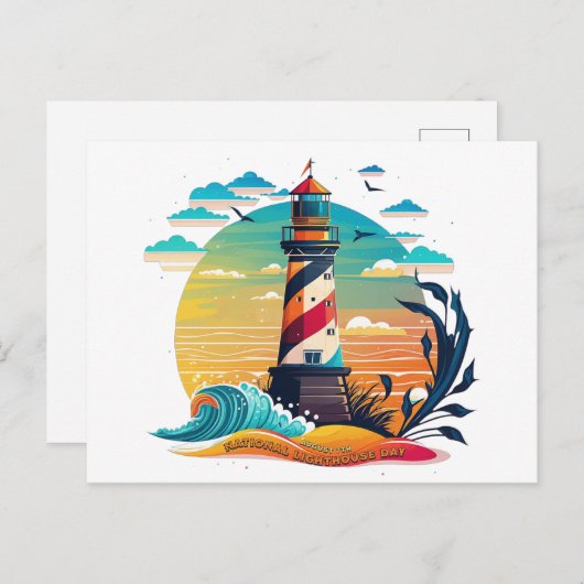 Nationale dag van de vuurtoren briefkaart (Voorkant / Achterkant)