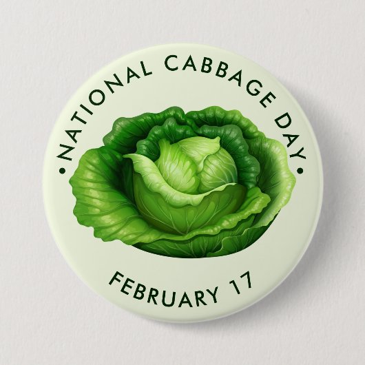 Nationale Dag van het Cabbage Ronde Button 7,6 Cm (Voorkant)