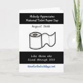 Nationale Dag van het Toiletpapier 26 augustus Hum Kaart (Voorkant)