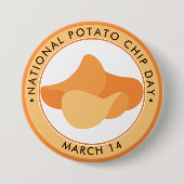 Nationale dag voor aardappelchips ronde button 7,6 cm (Voorkant)