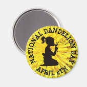Nationale Dandelion Dag 5 April Magnet Magneet (Voorkant / Achterkant)