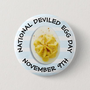 Nationale Deviled Egg Day Voedselvakantie Ronde Button 5,7 Cm