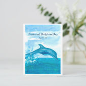 Nationale Dolfijnendag Waterverf Briefkaart (Staand voorkant)