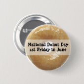 Nationale Donut Day juni Food Feestdagen Button (Voorkant /achterkant)