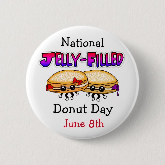 Nationale Donutdag met geleidevulling Ronde Button 5,7 Cm (Voorkant)