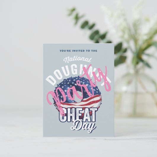 Nationale Doughnut Cheat Day Party uitnodiging (Staand voorkant)