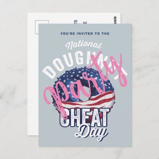 Nationale Doughnut Cheat Day Party uitnodiging (Voorkant / Achterkant)
