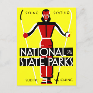  nationale en nationale parken met WPA-reiskosten Briefkaart