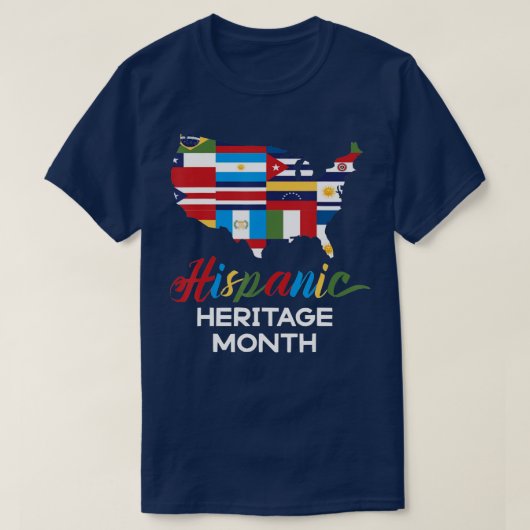 Nationale erfgoedmaand van de hispanic Woman Latin T-shirt (Design voorkant)