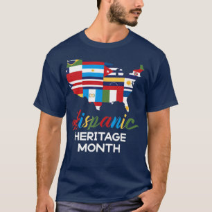 Nationale erfgoedmaand van de hispanic Woman Latin T-shirt