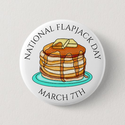 Nationale Flapjack Dag 7 maart Ronde Button 5,7 Cm (Voorkant)