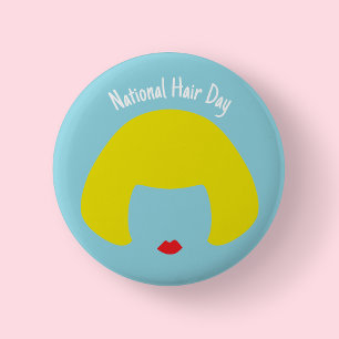 Nationale Haardag - Blonde Bob Badge/ Ronde Button 5,7 Cm