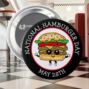 Nationale hamburgerdag 28 mei ronde button 5,7 cm
