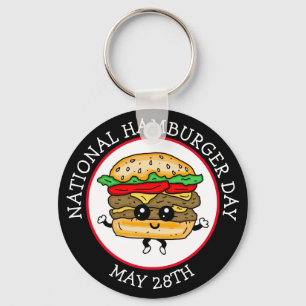 Nationale hamburgerdag 28 mei sleutelhanger