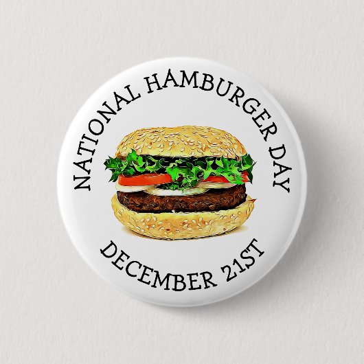 Nationale hamburgerdag ronde button 5,7 cm (Voorkant)