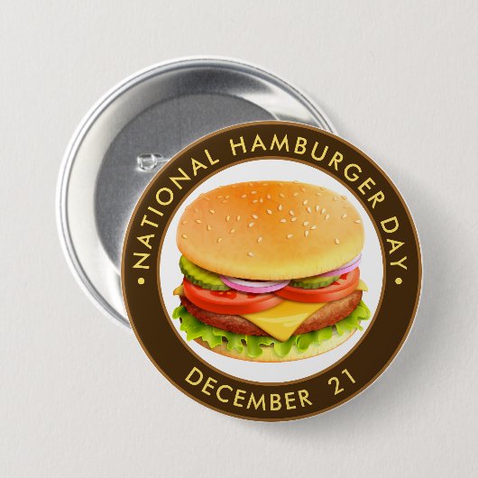 Nationale hamburgerdag ronde button 7,6 cm (Voorkant /achterkant)