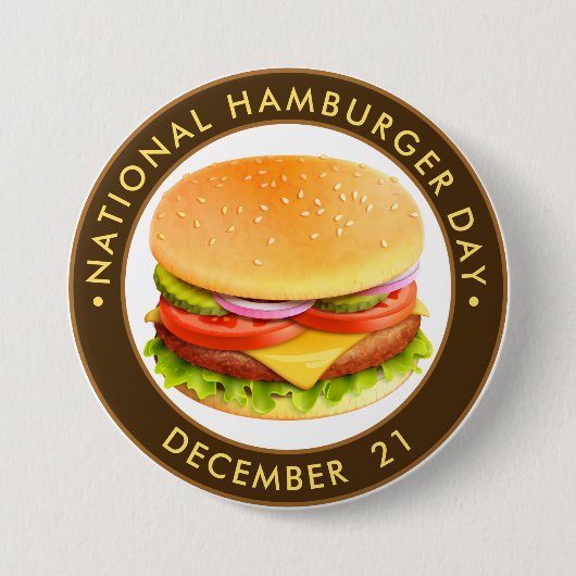 Nationale hamburgerdag ronde button 7,6 cm (Voorkant)