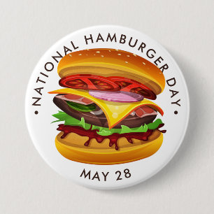 Nationale hamburgerdag ronde button 7,6 cm