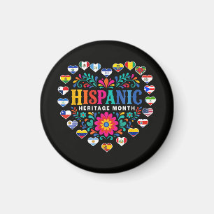 Nationale Hispanic Erfgoed Maand Hart Vlaggen Magneet