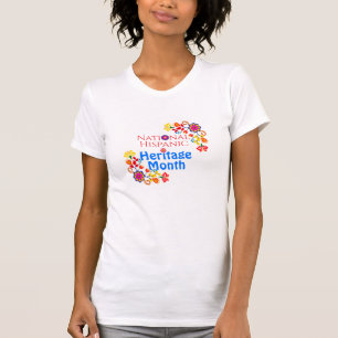 Nationale Hispanic Erfgoed Verjaardag Kleurrijke F T-shirt