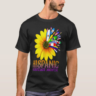 Nationale hispanische erfgoedmaand Latino Flags Su T-shirt