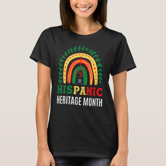 Nationale hispanische erfgoedmaand regenboog t-shirt (Voorkant)