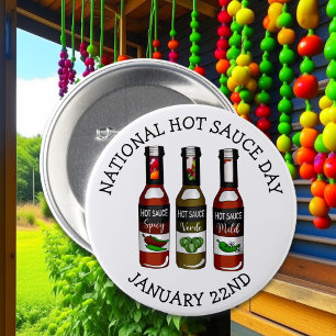 Nationale Hot Sauce Dag   22 januari Ronde Button 7,6 Cm