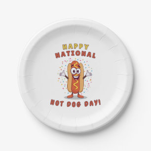 Nationale Hotdogdag Feestborden Papieren Bordje
