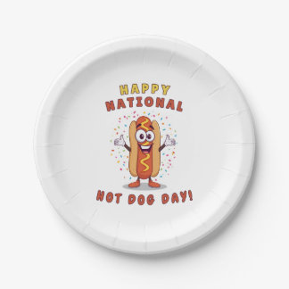 Nationale Hotdogdag Feestborden Papieren Bordje