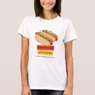 Nationale Hotdogdag Retro Voedsel Kunst T-shirt