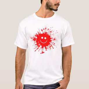 Nationale Humor Maand Rode Verf Splatter Smile T-shirt