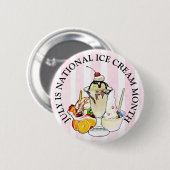 Nationale Ice Cream Month-Button Ronde Button 5,7 Cm (Voorkant /achterkant)