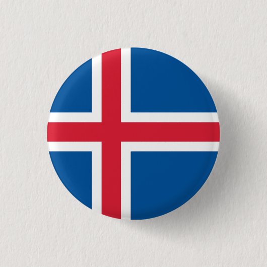 Nationale IJslandse vlag Ronde Button 3,2 Cm (Voorkant)