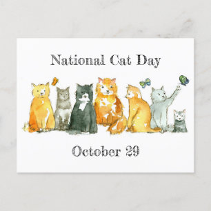 Nationale kat Dag oktober 29 Tuxedo Calico Cat Briefkaart