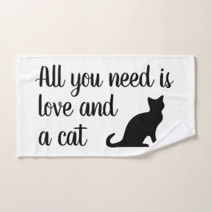 Nationale kattendag cadeau handdoek met leuk citaa