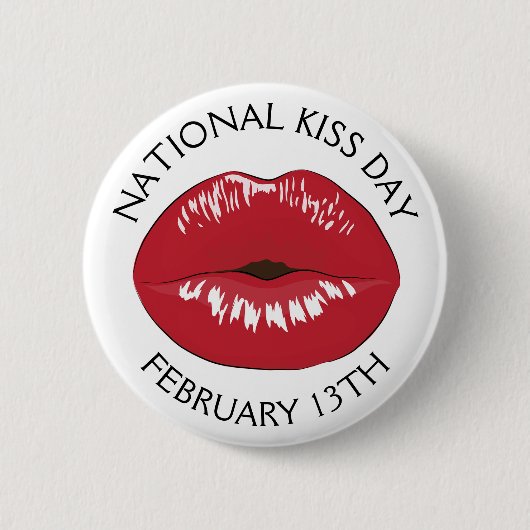 Nationale Kiss Day Februari 13 de Button van de Va (Voorkant)