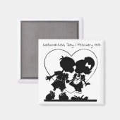 Nationale Kiss Day Februari 13th Holiday Magnet Magneet (Voorkant / Achterkant)