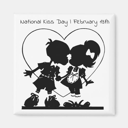 Nationale Kiss Day Februari 13th Holiday Magnet Magneet (Voorkant)