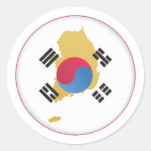 Nationale kleuren van Zuid-Korea Ronde Sticker (Voorkant)