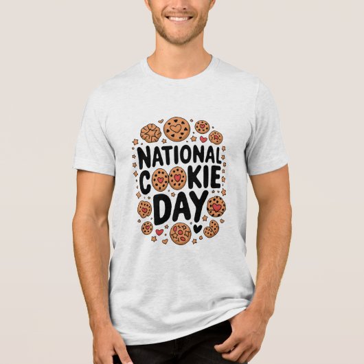 Nationale Koekjesdag Tri-Blend Shirt (Voorkant)
