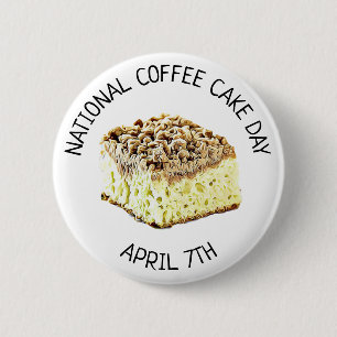 Nationale koffiekake Dag 7 april Button feestdag