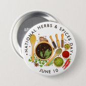 Nationale kruiden- en specerijdag ronde button 7,6 cm (Voorkant /achterkant)