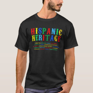 Nationale Latijns-Amerikaanse erfgoedmaand Landen T-shirt
