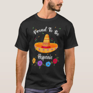 Nationale Maand Cute Rainbow Proud voor Hispanic H T-shirt