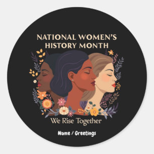 Nationale maand van de vrouwengeschiedenis ronde sticker