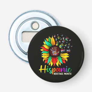 Nationale Maand van het Hispanics Erfgoed Zonneblo Button Flesopener